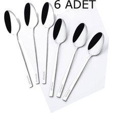 Abnturk 6 Adet Düz Sade Model Paslanmaz Çelik Tatlı Kaşığı Yaşam Boyu Garantili Ultra Lüks