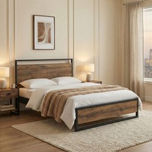 Unimet Ariane Metal Karyola - Siyah - Konik Geçme - Konfor Destekli Latalı - 120x200