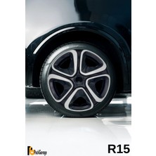 Citroen C4 Cactus 15'' Inç Jant Kapağı (4 Adet) Siyah Gri C102