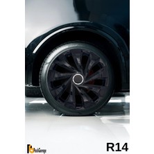 Fiat Punto 14'' Inç Jant Kapağı (4 Adet) Siyah S120