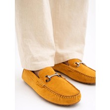 VARNAS Erkek Hardal Süet Metal Tokalı Loafer Günlük Casual Ayakkabı - Despina