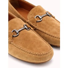 VARNAS Erkek Bej Süet Metal Tokalı Loafer Günlük Casual Ayakkabı - Despina
