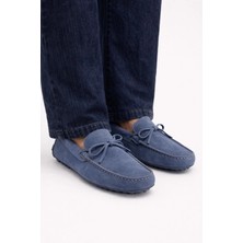 VARNAS Erkek Indigo Süet Bağcıklı Driver Loafer Günlük Casual Ayakkabı - Glader