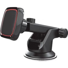 Sezy Güçlü Mıknatıslı Araç İçi Telefon Tutucu – Ayarlanabilir Kol + Cam ve Torpido Uyumlu Vantuz Taban