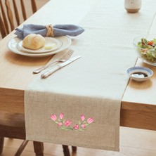 Egg Baby Keten Runner 110*40 cm Tasarım Dekoratif Runner Mutfak ve Salon Masa Örtüsü