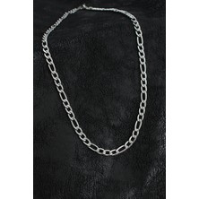 Pazarcan Mey Ithalat® Çelik Kalın Figaro Zincir Model Gümüş Renk Erkek Kolye