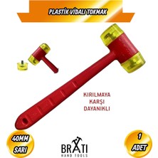 BRATİ HAND TOOLS Plastik Saplı Vidalı Tokmak 40MM Sarı
