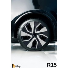 Renault Clio 15'' Inç Jant Kapağı (4 Adet) Siyah Gri C113