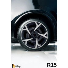 Renault Clio 15'' Inç Jant Kapağı (4 Adet) Siyah Gri C104