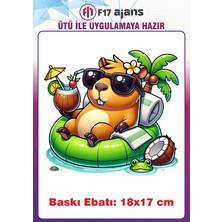 F17 Ajans Hamster Yaz Temalı Ütü ile Yapışan Tekstil Kumaş Tişört Baskı