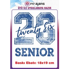 F17 Ajans Üniversite Kolej Yazı Temalı Ütü ile Yapışan Tekstil Kumaş Tişört Dtf Baskı