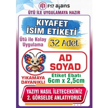F17 Ajans Kelebek Temalı Okul Kıyafet Etiketi Isme Özel Tekstil Baskı