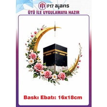 F17 Ajans Çiçekli Kabe Görseli Ütü ile Yapışan Tekstil Baskı