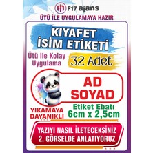 F17 Ajans Panda Temalı Okul Kıyafet Etiketi Isme Özel Tekstil Baskı