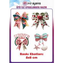 F17 Ajans 4 Adet Örgü Görünümlü Ütü ile Yapışan Tekstil Kumaş Tişört Baskı