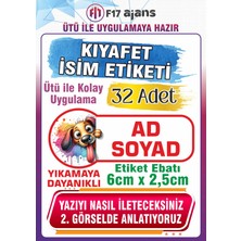 F17 Ajans Sevimli Köpek Temalı Okul Kıyafet Etiketi Isme Özel Tekstil Baskı