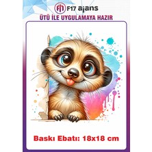 F17 Ajans Lemur Ütü ile Yapışan Tekstil Kumaş Tişört Dtf Baskı