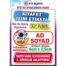 F17 Ajans Astranot Temalı Okul Kıyafet Etiketi Isme Özel Tekstil Baskı
