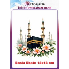 F17 Ajans Çiçekli Kabe Görseli Ütü ile Yapışan Tekstil Baskı