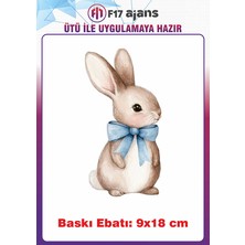 F17 Ajans Tavşan Hayvan Temalı Ütü ile Yapışan Tekstil Kumaş Tişört Dtf Baskı