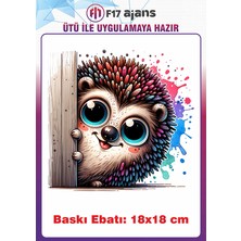 F17 Ajans Kirpi Ütü ile Yapışan Tekstil Kumaş Tişört Dtf Baskı