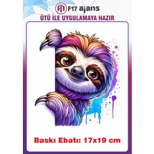 F17 Ajans Tembel Hayvan Ütü ile Yapışan Tekstil Kumaş Tişört Dtf Baskı