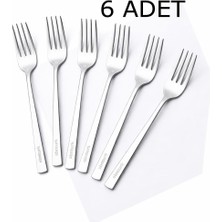 Abnturk 6 Adet Düz Sade Model Paslanmaz Çelik Çatal Yaşam Boyu Garantili Ultra Lüks
