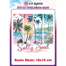 F17 Ajans Palmiye Ağaçları Ütü ile Yapışan Tekstil Kumaş Tişört Baskı