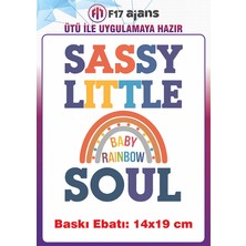F17 Ajans Little Soul Yazı Temalı Ütü ile Yapışan Tekstil Kumaş Tişört Dtf Baskı