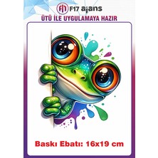 F17 Ajans Kurbağa Ütü ile Yapışan Tekstil Kumaş Tişört Dtf Baskı