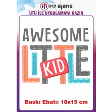 F17 Ajans Little Kid Yazı Temalı Ütü ile Yapışan Tekstil Kumaş Tişört Dtf Baskı