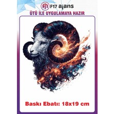 F17 Ajans Koç Burcu Temalı Ütü ile Yapışan Tekstil Kumaş Tişört Dtf Baskı