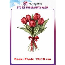 F17 Ajans Çiçek Temalı Ütü ile Yapışan Tekstil Kumaş Tişört Dtf Baskı