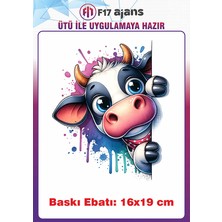 F17 Ajans Inek Ütü ile Yapışan Tekstil Kumaş Tişört Dtf Baskı