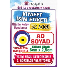 F17 Ajans Nazar Boncuğu Temalı Okul Kıyafet Etiketi Isme Özel Tekstil Baskı