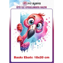 F17 Ajans Filamingo Ütü ile Yapışan Tekstil Kumaş Tişört Dtf Baskı
