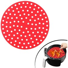 Pazarcan Mey Ithalat® Renkli Isıya Dayanıklı Yıkanılabilir Silikon Fırın Airfryer Yuvarlak Pişirme Matı