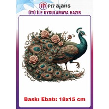 F17 Ajans Tavus Kuşu Gotik Temalı Ütü ile Yapışan Tekstil Kumaş Tişört Dtf Baskı