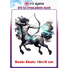 F17 Ajans Yay Burcu Temalı Ütü ile Yapışan Tekstil Kumaş Tişört Dtf Baskı