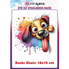 F17 Ajans Köpek Ütü ile Yapışan Tekstil Kumaş Tişört Dtf Baskı