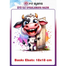 F17 Ajans Inek Ütü ile Yapışan Tekstil Kumaş Tişört Dtf Baskı