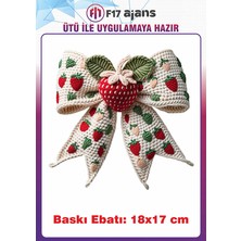 F17 Ajans Örgü Görünümlü Kurdele Ütü ile Yapışan Tekstil Baskı