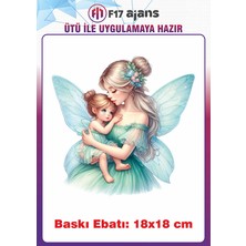 F17 Ajans Peri ve Kız Temalı Ütü ile Yapışan Tekstil Kumaş Tişört Dtf Baskı