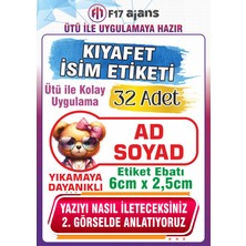 F17 Ajans Gözlüklü Ayıcık Temalı Okul Kıyafet Etiketi Isme Özel Tekstil Baskı