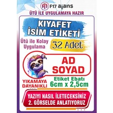 F17 Ajans Tembel Hayvan Temalı Okul Kıyafet Etiketi Isme Özel Tekstil Baskı