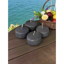 İV BLUE PURPLE Citronella ve Lavanta Karışımı 6 Adet Koyu Gri Sineksavar Suda Yüzen Mum