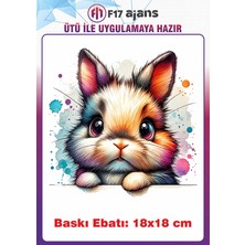 F17 Ajans Tavşan Ütü ile Yapışan Tekstil Kumaş Tişört Dtf Baskı