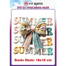 F17 Ajans Örgü Görünümlü Ütü ile Yapışan Tekstil Kumaş Tişört Baskı