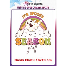 F17 Ajans Yazı Temalı Ütü ile Yapışan Tekstil Kumaş Tişört Dtf Baskı