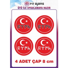 F17 Ajans 4 Adet Göktürkçe Türk Yazısı Ütü ile Yapışan Tekstil Kumaş Tişört Dtf Baskı